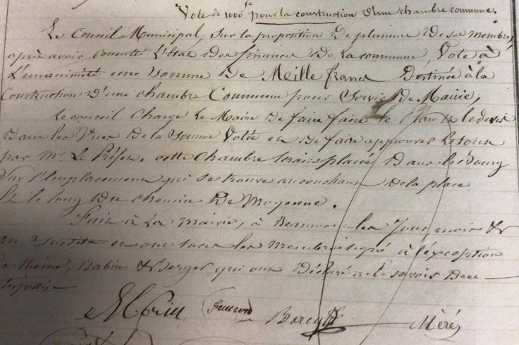 extrait du comte rendu du Conseil Municipal